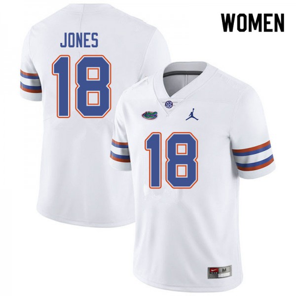 Jordan Brand Women #18 Jalon Jones Florida Gators College Football Jerseys White